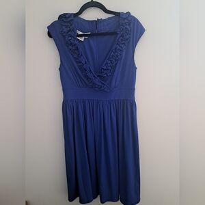 Maggy London Blue Ruffle Dress Size 10